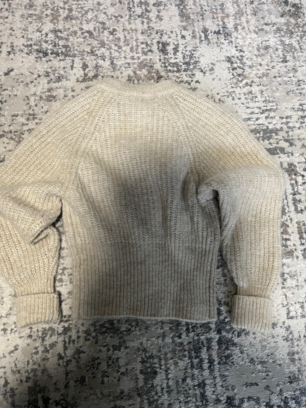 Zara Beige Ribbed Button-Front Cardigan - Picture 5 of 5